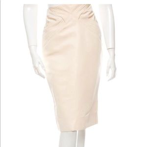 Zac Posen Nude Silk Skirt